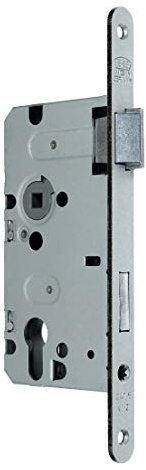 BKS Standard Zimmer Türschloss für Profilzylinder 55/72/8, Stulp: 18 x 235mm abgerundet, DIN Rechts incl. SN-TEC® Montageset