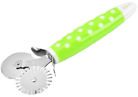 Bontand Doppia Cutter Pizza Tagliapasta Ravioli in Acciaio Inox Ruota A Pale Pasta Pizza Cutter Pasta Mattarello Lattice Fare Roller Gadget da Cucina Strumenti
