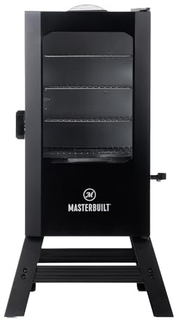 Masterbuilt® 30-inch Digital Electric Vertical BBQ Smoker with Leg Kit, Side Wood Chip Loader and 710 Cooking Square Inches in Black, Model MB20070421