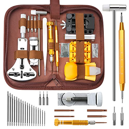 SOONAN 149pcs Ensemble Kit de Réparation de Montre, D'outils De Barre De Ressort Professionnel, Outil De Réparation Professionnels Outils De Réparation De Montres De Précision