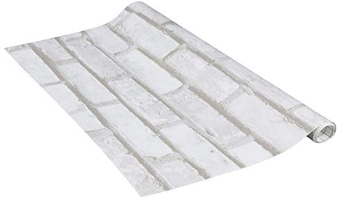 Venilia Papier adhésif | Aspect Brique Pierre Blanc | 67,5 cm x 1,5 m, Épaisseur 95μ | Film autocollant pour meuble et cuisine, film décoratif, papier peint | PVC sans phtalates | Fabriqué en UE