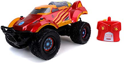 Jada Toys Marvel Avengers 1:14 Iron Man Iron Thruster RC Remote Control Car, Toys for Kids and Adults (32126)
