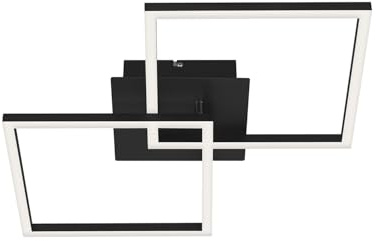 Briloner Leuchten - LED Deckenleuchte drehbar, Deckenlampe dimmbar, 24 Watt, 1.800 Lumen, 3.000 Kelvin, schwarz, 620x368x73mm (LxBxH) 3210-015