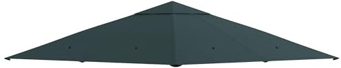 Outsunny Toile de Rechange pour pavillon tonnelle Tente Toit de Remplacement Gazebo de Jardin Tissu Polyester Haute densité 180 g/m² Anti-UV 3 x 3 m Gris