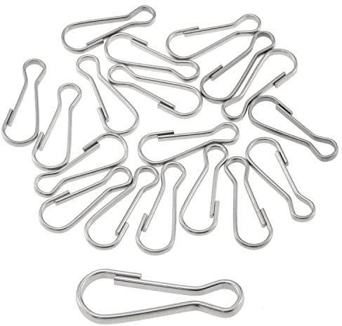 CHENJIN 100PCS 1Inch / 25mm 304 Stainless Steel Metal Spring Hooks Rust-Proof Lanyard Snap Clip Hooks for Key Chain, ID Card, DIY Spring Clip
