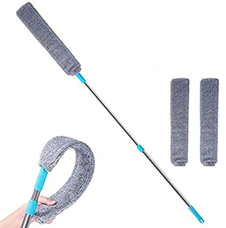 GUSHU Retractable Gap Dust Cleaner, Microfiber Hand Duster, Staubwedel teleskop waschbar, Bettstaubbürste, Dehnbarer mit Edelstahl Stange, Moppkehrer Reinigungsbürste, (DFRTGYH-98986565)