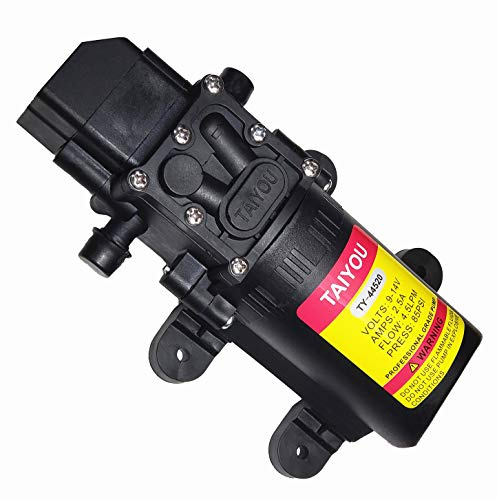 12V DC Diaphragm Fresh Water Spray Pump, 1.2 GPM (4.5 L/Min) 85 PSI, Self Priming Sprayer Pump with Pressure Switch for Caravan RV Marine Boat Lawn Car Washing
