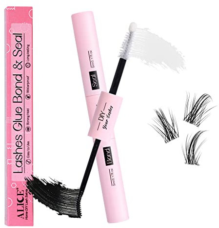 ALICE Lash Bond and Seal, Cluster Lashes Glue for DIY Eyelash Extensions, Super Strong Hold No-Latex Waterproof Adhesive Eyelash Extension Glue (10ml)