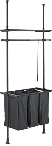 WENKO Portant à Linge Télescopique Herkules Laundry, Système de Rangement avec Trieur à Linge