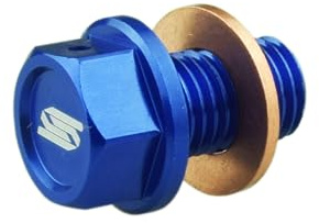 SCAR Magnetische Ölablassschraube Kompatibel mit Yamaha YZ YZX YZF WRF YZFX YFZR 125 250 450 03-26 - Blau