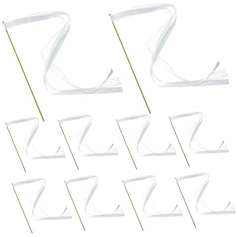 Gadpiparty 10stücke Hochzeitsstäbe Bänderstäbe Luftschlangenstäbe Für Hochzeitsfeiern Party-Ornamente Dekorative Bänder Für Empfänge Und Feste