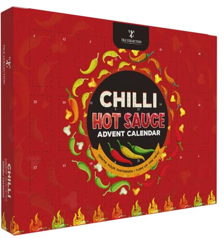 TILZ COLLECTION Calendario de Adviento 2025-24 días con salsa picante - Calendario de Adviento 2025 - Hombre - Sin chocolate - Salsa picante - Para mujer - Salsa picante (botellas)