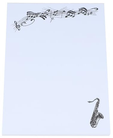 Musikboutique Notizblock DIN A6 mit Noten & Instrumenten (Saxophon)