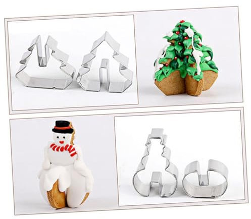 COLLBATH 8stücke Teiliges Edelstahl Backförmchen Weihnachtsmotive Antihaftbeschichtet Hitze Kältebeständig Inklusive Schneemann Weihnachtsbaum Schlitten Rentier Für Plätzchen Fondant Kuchen