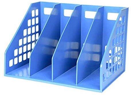 Aktenmagazinhalter Aktenhalter aus Kunststoffgeflecht mit 4 Fächern, Schreibtisch-Akten-Organizer, Zeitschriften-Aktenhalter, Organizer-Box for Zeitschriften, Bücher, A4-Papier, Notizbücher, Dokumente