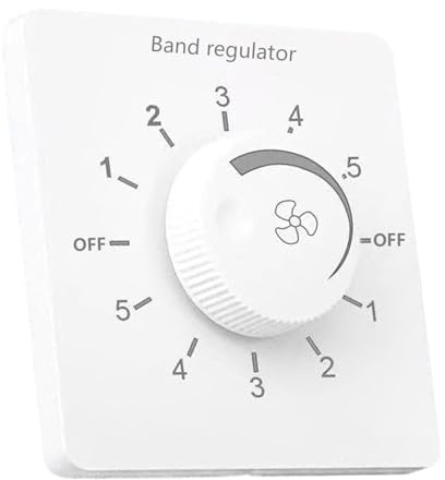 Elnwnnkc Wandmontierter Ventilatorregler, 5-stufige Geschwindigkeitseinstellung, 86 Typ, verdecktes Design, Geschwindigkeitsregler für Deckenventilator, Geschwindigkeitsregler