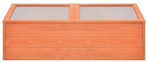 Homgoday Holz-Gewächshaus mit PC-Platten, 100x50x34 cm, für Kräuter und Setzlinge schützen Model170647