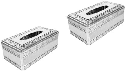 PRETYZOOM 2Er-Box Pappschachtel Taschentuchspender Gewebebehälter Silber papierhandtücher Serviettenhalter Organizer für die Aufbewahrung von Papiertüten Tischdekoration aus Seidenpapier