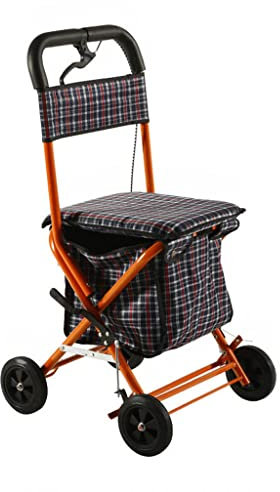 CAFIEDR Gehwagen für Senioren, Gehhilfe mit Doppelfunktion, tragbarer 4-Rad-Wagen mit Handbremse, Rollstuhlwagen für Senioren – einfach zusammenzubauen