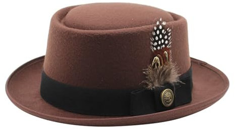 Cowboyhut Anhänger Bayerischer Trachtenhut mit Feder Herren Trachtenhut Hut Bayerischer Stopperhut Hut für Kostüm und Lederhose Bayerischer Hut Kostüm für Damen und Herren Tan Hüte für Damen, braun, M