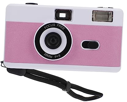 Homoyoyo Appareil Photo Argentique Réutilisable, Flash Intégré, Abs, sans Pile, Style Vintage, pour Photos Créatives, Format Compact Blanc