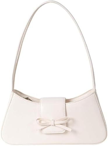 2025 Umhängetaschen für Damen, kleine Y2K Geldbörse für Frauen, Hobo-Taschen veganes Leder, Handtasche, Clutch, Geldbörse mit Schleife, Weiß, Weiss/opulenter Garten