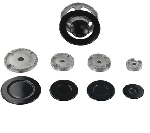 Feegow Kit de tapa de cocina, corona de quemador de gas y kit de tapa de llama, kit de quemador de gas para estufa Sabaf, piezas de repuesto (cóncavo)