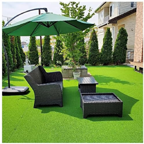 JHAISMAO Premium Künstliches Gras (3m) Rollenbreite Und Länge (5m) Falsches Gras Matte 20MM Dicke, Üppig & Realistisch Teppich Teppich Grüner Rollrasen Für Außen/Innere(Size:3x7m)