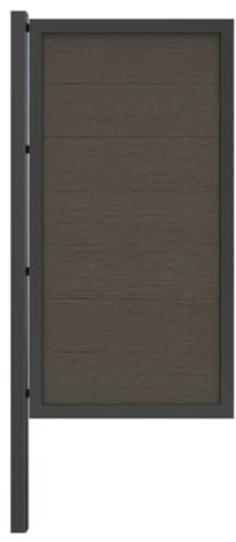 HORI Sichtschutz Rahmenzaun Schmal Anbauset WPC Zaun Robuster Windschutz Modernes Lamellenzaun Design Ideal für Garten & Terrasse Einfach zu Montieren Einbetonieren braun