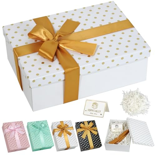 Weiß Geschenkbox mit Deckel 25x18x8.5cm Groß Geschenkbox