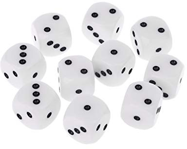 Wegiwuca 10pcs 16mm D3 Sechsseitige Dices Perlen Für Dungeons & Dragon & RPG Poly Desktop F Bulk