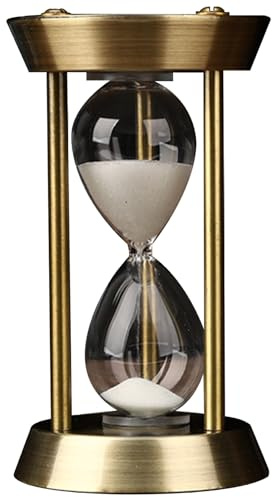 Gcroet Temporizador de Arena de latón preciso de 3 Minutos con 3 Minutos con Base de Metal y Reloj de decoración de Arena Blanca para cocinas, oficinas, Escritorio.