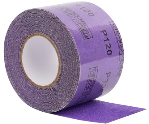 FASTPLUS 70mmx18m PSA Film Sandpaper Roll 220 Grit Ceramic Sanding Roll | Wet and Dry Self Adhesive Sanding Sheet for Auto Wood Metal Longboard and Custom Size Cutting Applications