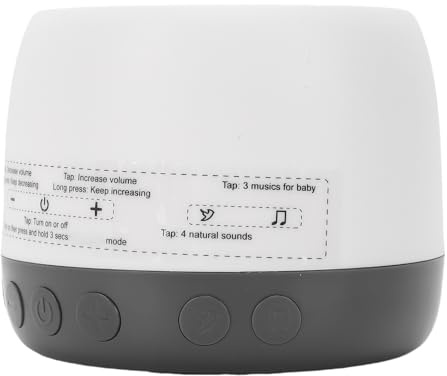 Denash Macchina per il Rumore Bianco del Sonno, Altoparlante Portatile Alimentato Tramite USB per il Sonno di Neonati e Adulti con Memoria di 13 Suoni