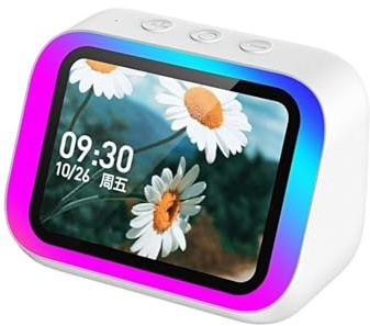Smart högtalare med stor skärm, röstsamtal, smart väckarklocka, HD-skärm, Bluetooth-uppspelning, anpassningsbart elektroniskt fotoalbum