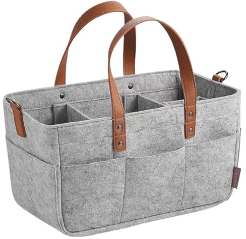 Organizador de mesa para cambiar pañales, carrito para pañales para bebés, organizador portátil para, bolsa de fieltro plegable para guardería, cesta para bebé, mesa para cambiar, gri
