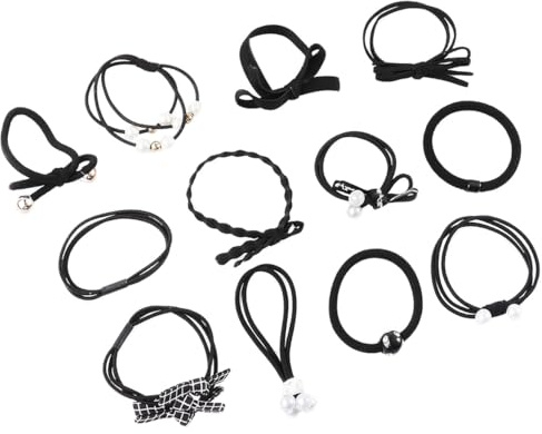Mobestech Conjunto de Coleteros Elásticos Pelo Coleteros de Perlas de Imitación y Cuerda Cabello Cuentas de Moda para Gomitas Pelo y Gomillas