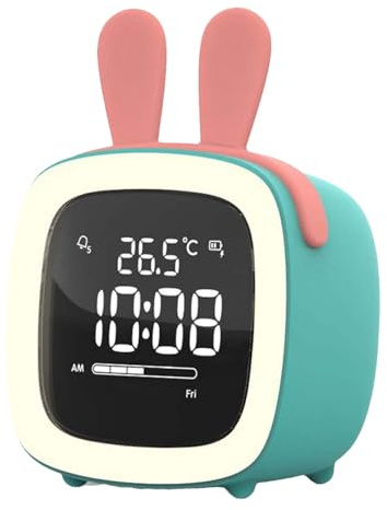 Sveglia per bambini – Addormentatore per bambini, lampada da notte per camera da, sveglia per bambini, simpatico display digitale, per addormentarsi per la cameretta dei bambini, orologio