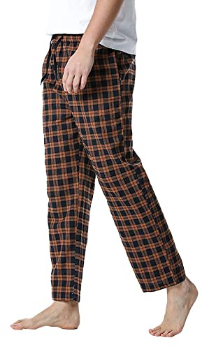 Generisch Pyjama Pants Herren Damen Plaid Lang Baumwolle Pyjamahose Schlafanzughose Herbst Winter Warme Schlafhose Plus Size Plaid Nachtwäsche Pyjamahosen Jogginghosen