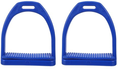 SUPVOX 2 Pezzi Staffe per Sella da Cavallo in Plastica con Cuscinetto Antiscivolo in Gomma Blu, Staffe di Sicurezza Leggere Resistenti alle Intemperie, Protezione per Ginocchia e Caviglie