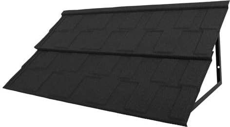 Auvent de Porte d'Entrée Marquise de Porte Extérieure Protection Solaire et Pluie Auvent Métallique,pour Fenêtres, Vestibules, Porches, Balcons (Noir)