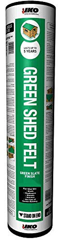 IKO Shed Felt | Shed Roofing Felt | 3 Colours | 8m & 10m Lengths | 10m Standard Grade Green
