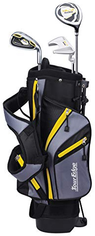 Tour Edge HL-J Junior komplett golfset med väska (höger hand, grafit, 1 putter, 1 järn, 1 trä 3–6 YRS) gul