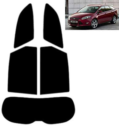 Passgenaue Tönungsfolie für Focus 5-Türen Kombi 2011-2018 Heck/Seitenscheiben (05% Tiefschwarz)