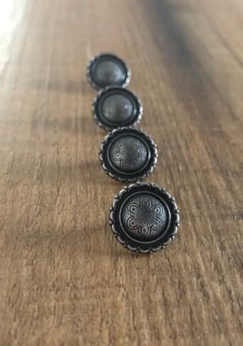 silber antik Knöpfe Metall mit auffällig schönem Rand made in Germany 15mm oder 20mm (5 Stück) (20mm)