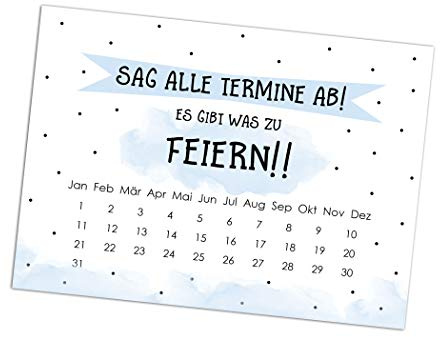 Nastami Save the Date Karten Geburtstag Sag alle Termine ab! BLAU Save the Date Karten deutsch Einladung Geburtstag DIN A6 (5 Stück, rosa)
