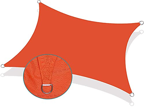 Sun Shade Sail Outdoor 2X4m, Patio shade sail Waterproof, 97% UV Blockage Canopy Awning, Resistant Heavy Duty Garden Sun Shade,for Outdoor Patio Carport (We Customize Size)