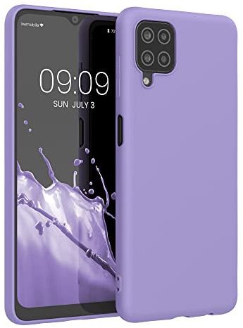 kwmobile Hülle für Samsung Galaxy A12 TPU Case - Handyhülle unterstützt kabelloses Laden, Flexible Schutzhülle, gummiertes Cover in Veilchen Lila