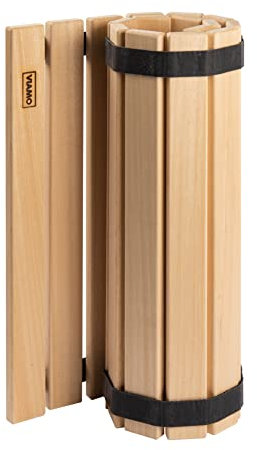 VIAMO® Sauna Bodenrost Rollrost Fussmatte aus Abachiholz 79,5 x 39,5 cm