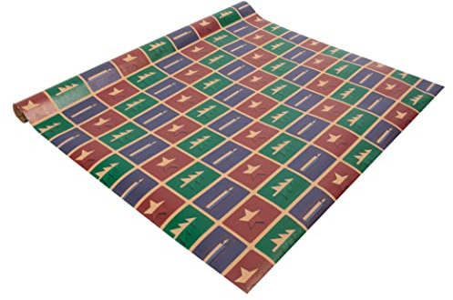 SIGEL Weihnachts Geschenkpapier aus Kraftpapier Cut-out Stil 5 m x 50 cm | GP122, Mehrfarbiges Design für festliche Geschenkverpackungen